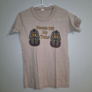 RARE! HTF! 70's Hands Off My Tuts Vintage T-shirt Mardi Gras Unisex Size Small